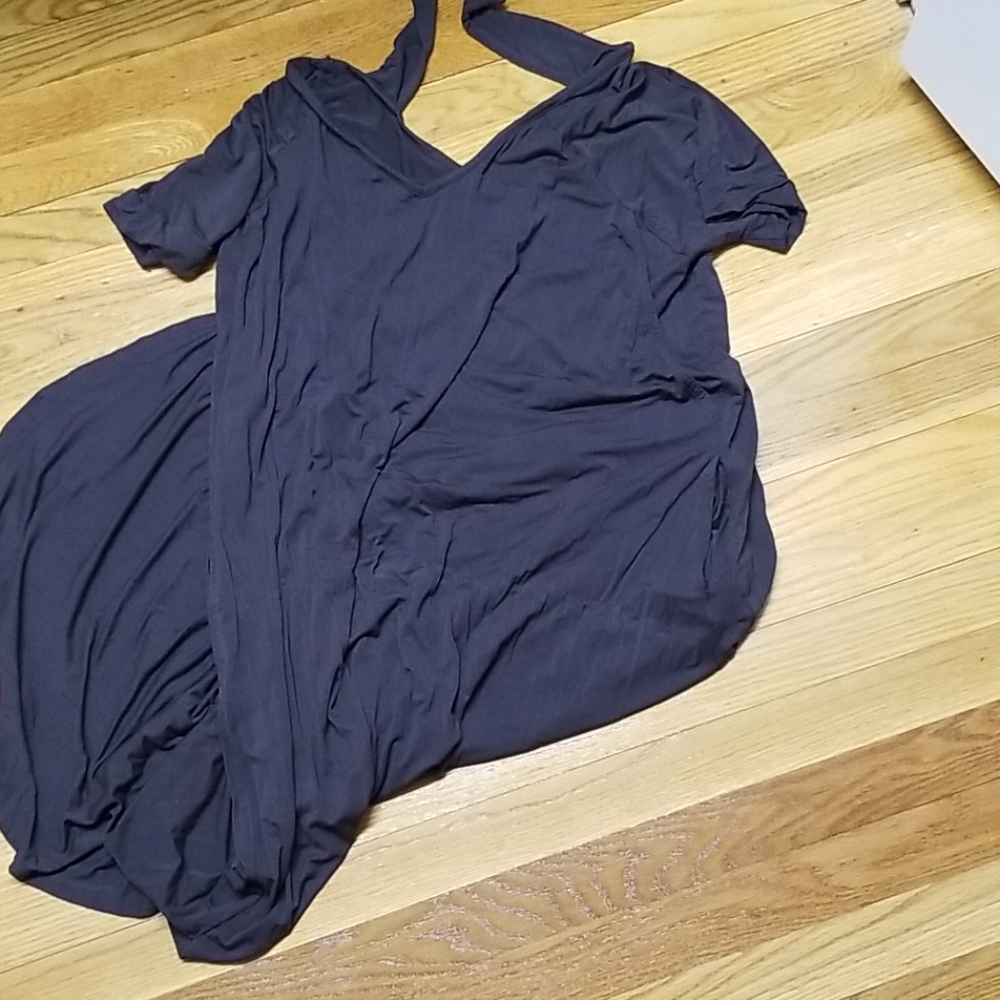 Charcoal gray nursing maxi dress